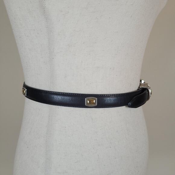 Brighton Belt Medium Black Leather Silver Gold Buckle Accents Western Boho USA - Picture 3 of 7